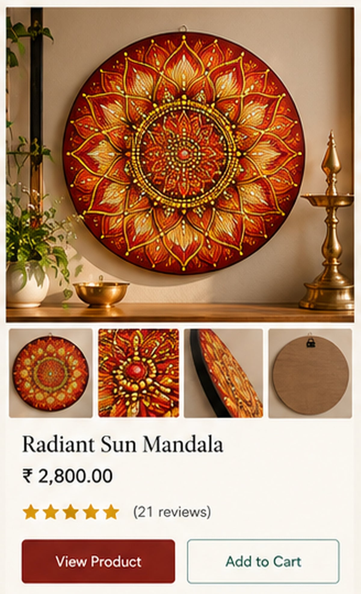 Radiant Sun Mandala premium product showcase