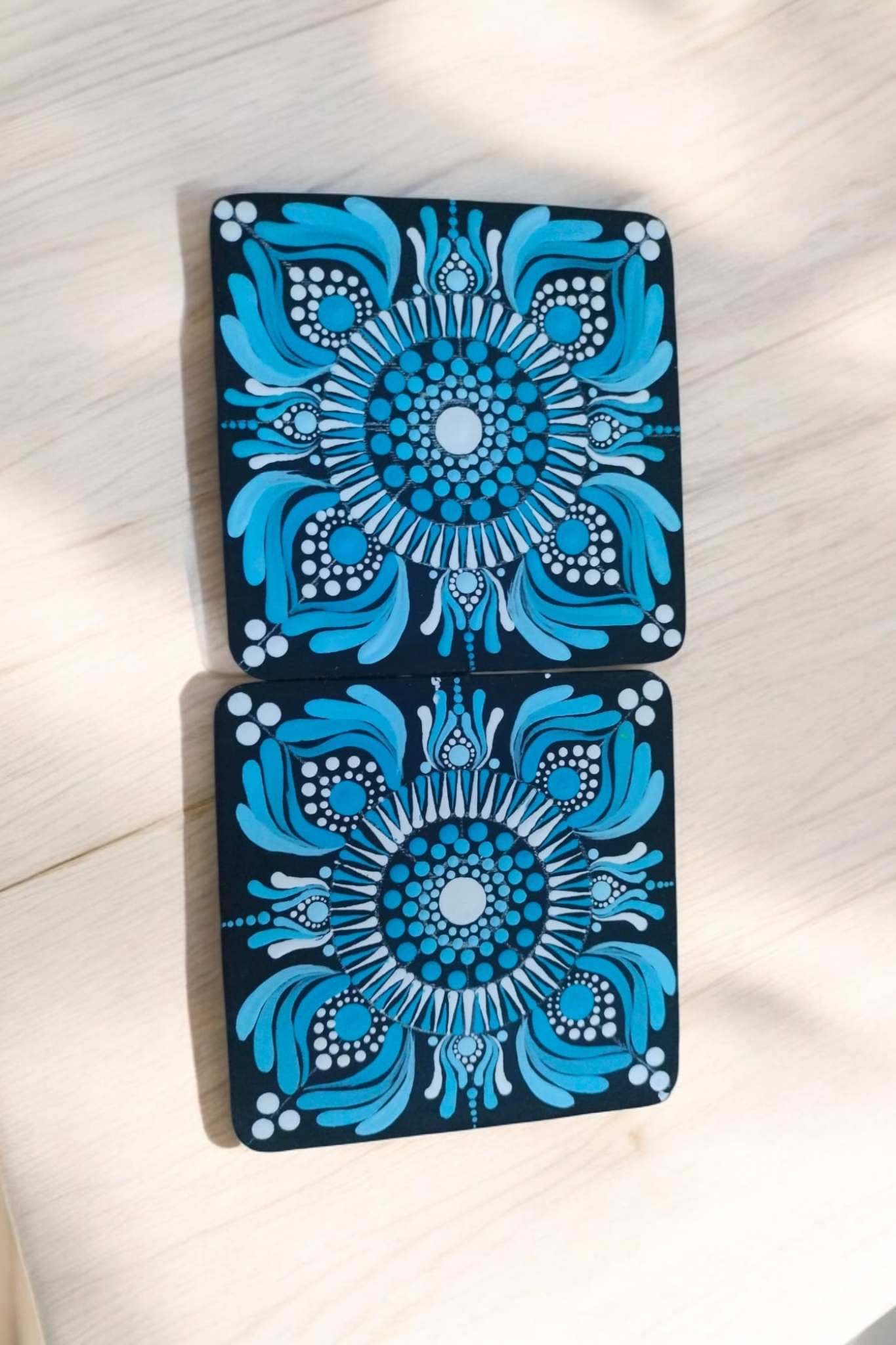 Ocean's Embrace Mandala Coasters