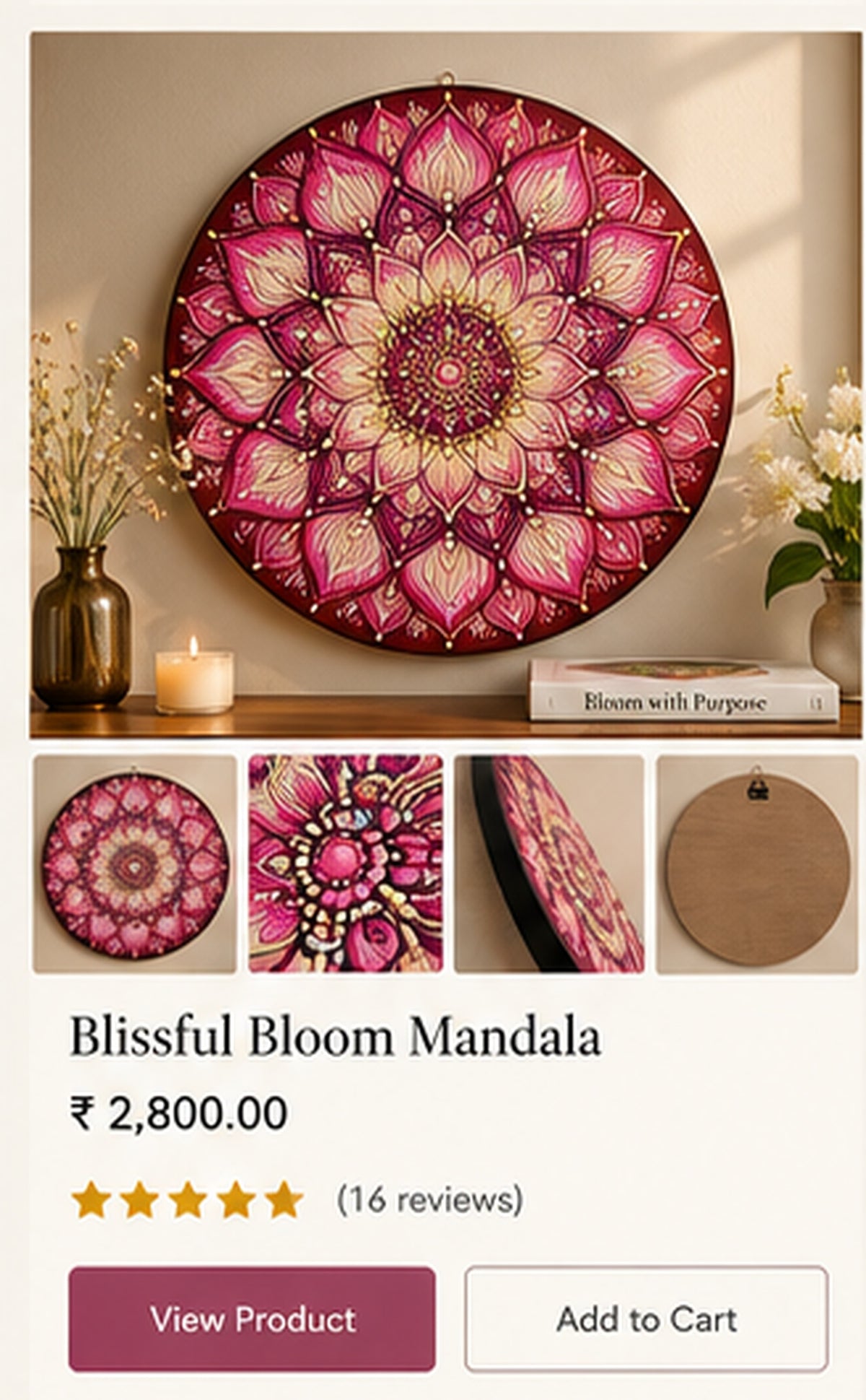 Blissful Bloom Mandala premium product showcase
