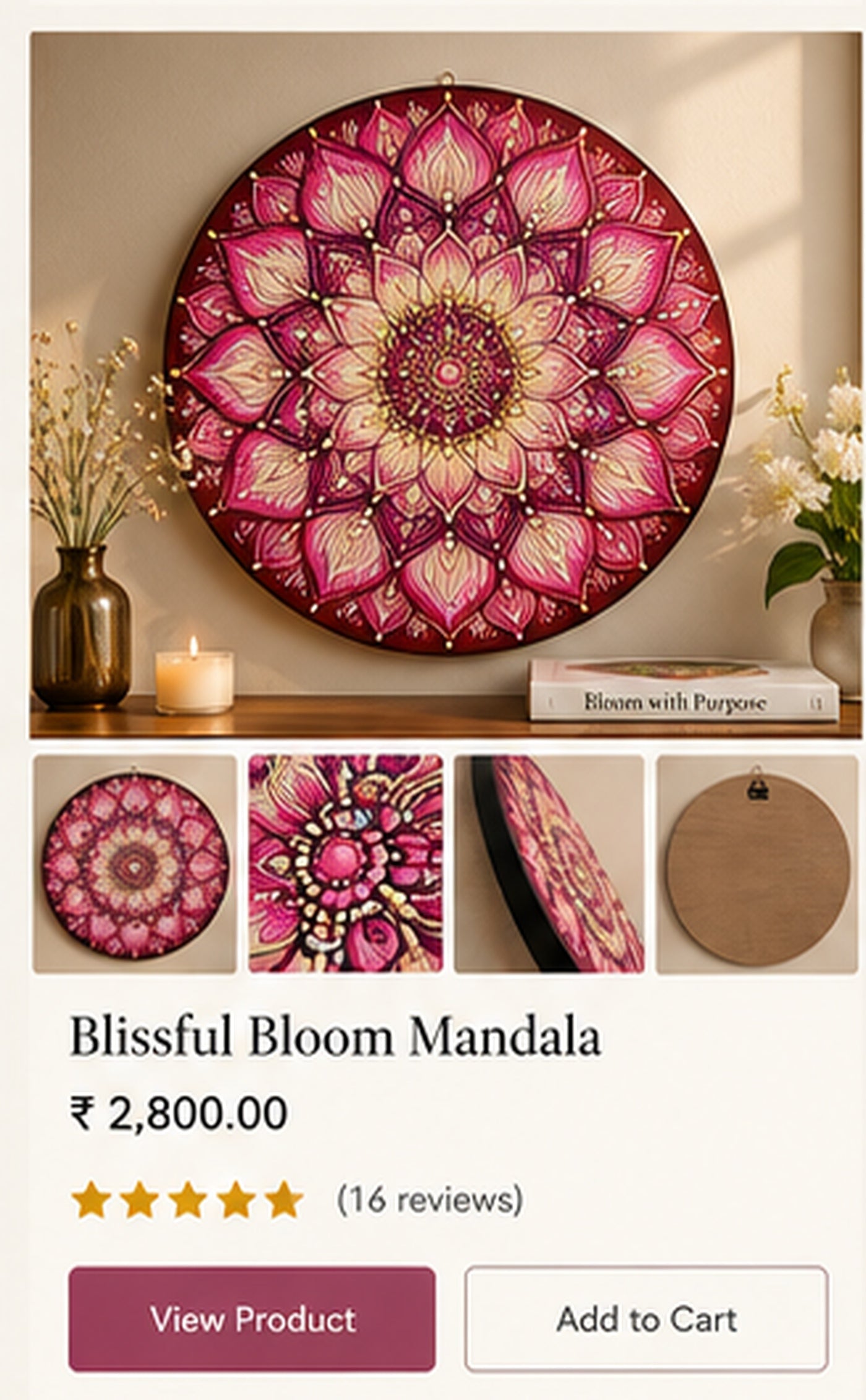 Blissful Bloom Mandala premium product showcase