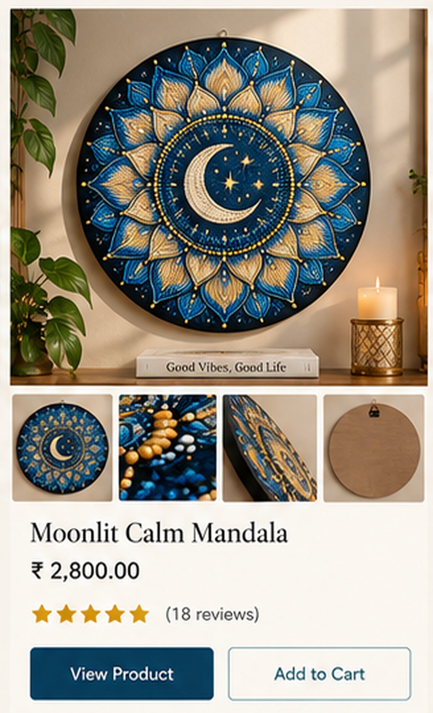 Moonlit Calm Mandala premium product showcase