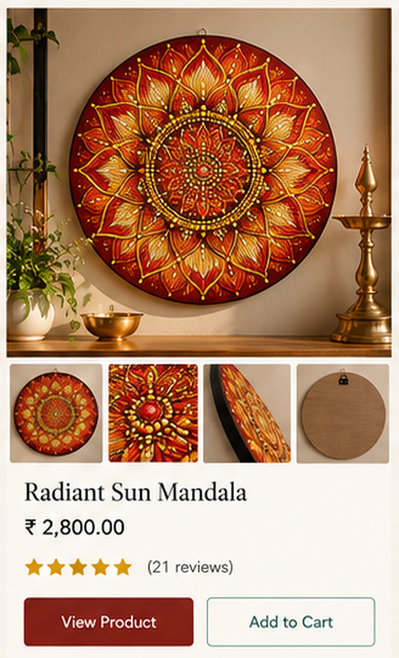 Radiant Sun Mandala premium product showcase